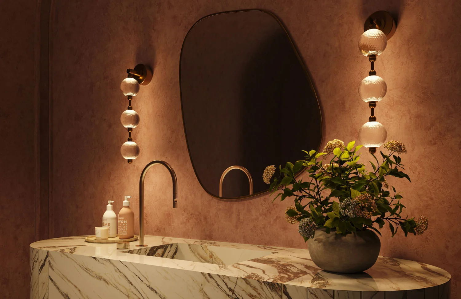 Premium plum and deep red lipsticks arranged artistically on black marble, moody studio lighting, highly detailed textures, cosmetics advertising style, no people, still life